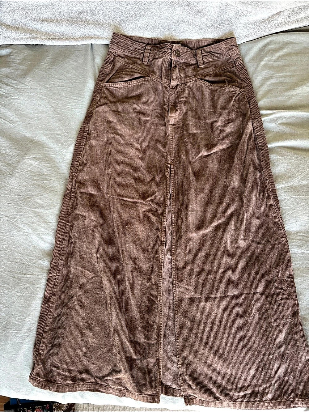 Free People Corduroy Maxi Skirt in Brown Like New
